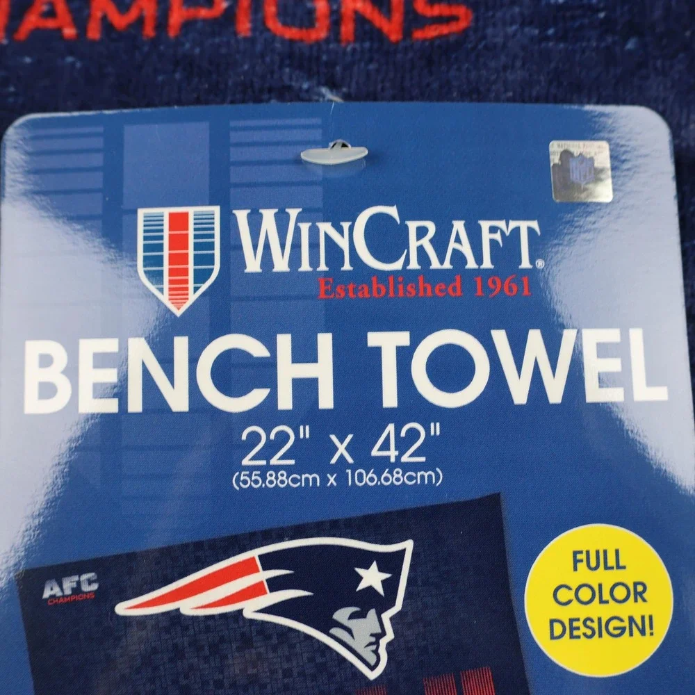 New England Patriots Bench Towel 22x42 NFL Football Super Bowl LII AFC Champions